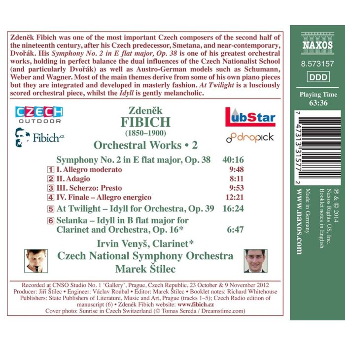 Fibich: Orchestral Works 2 - Symphony No. 2, At Twilight, Clarinet Idyll - slide-1