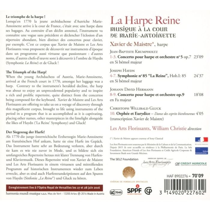 La Harpe Reine, musique à la cour de Marie-Antoinette - Krumpholtz; Hermann; Haydn & Gluck - slide-1