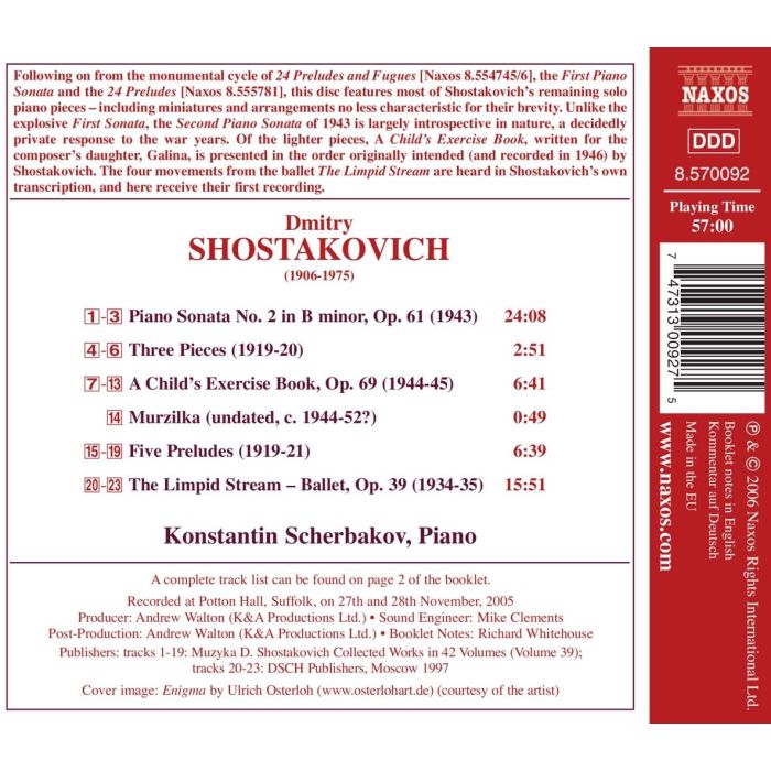 SHOSTAKOVICH: Piano Sonata No. 2, ... - slide-1