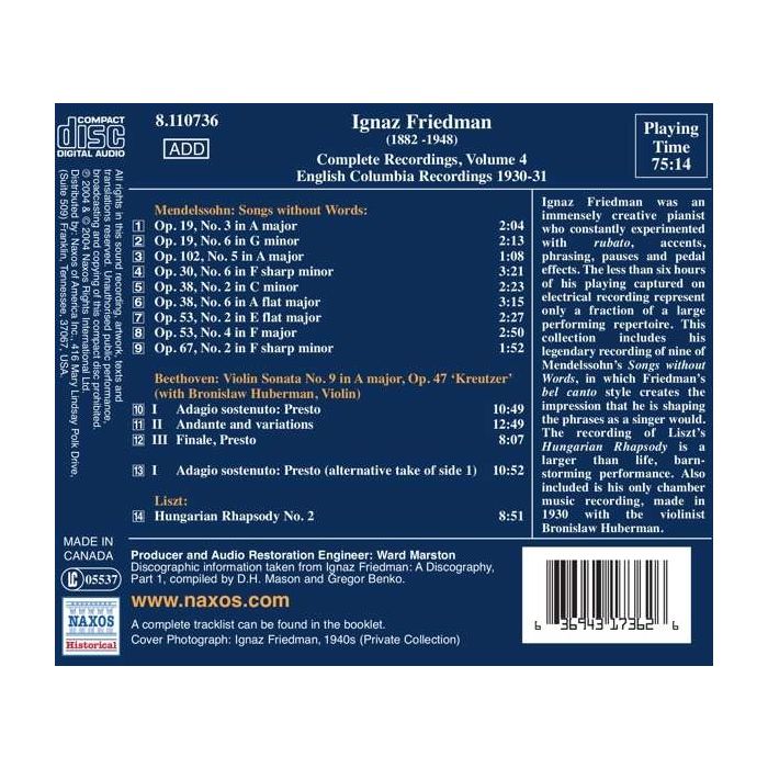 Great Pianists - Friedman, Vol 4 - slide-1