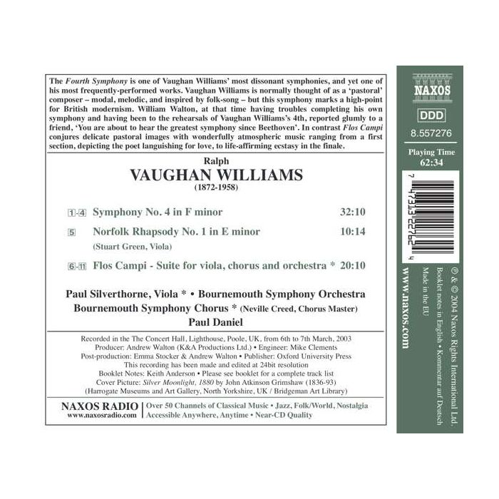 VAUGHAN WILLIAMS: Symphony No. 4; Norfolk Rhapsody No. 1; Flos Campi - slide-1