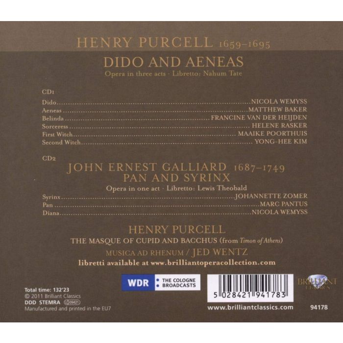 Purcell: Dido and Aeneas / Galliard: Pan and Syrinx - slide-1