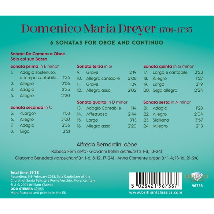 Dreyer: 6 Sonatas for Oboe and Continuo - slide-1
