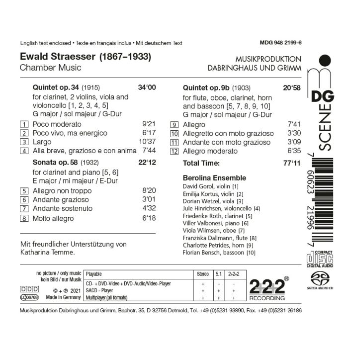 Straesser: Quintets Op. 9 & Op. 34; Sonata Op. 58 - slide-1