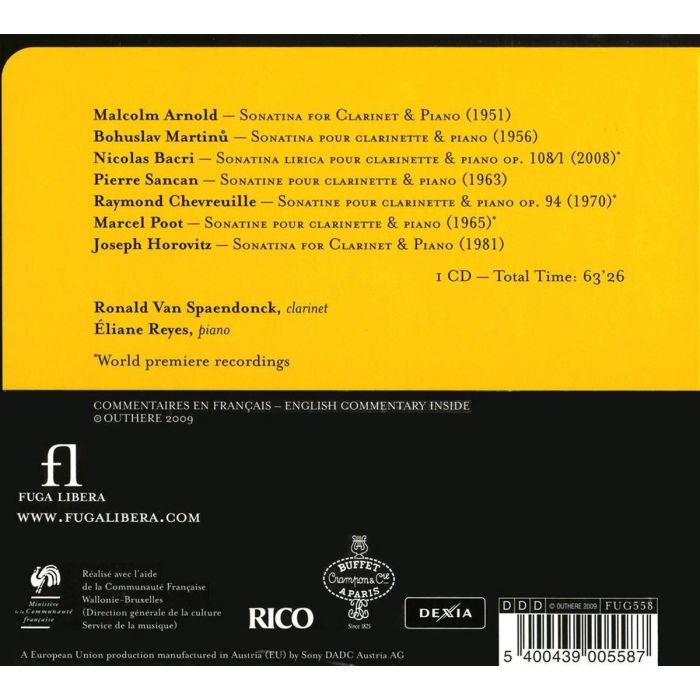 Arnold/ Bacri/ Chevreuille: Sonatinas for Clarinet & Piano - slide-1
