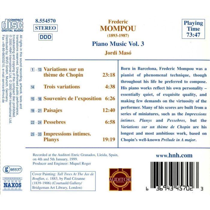 MOMPOU: Piano Music vol. 3 - slide-1