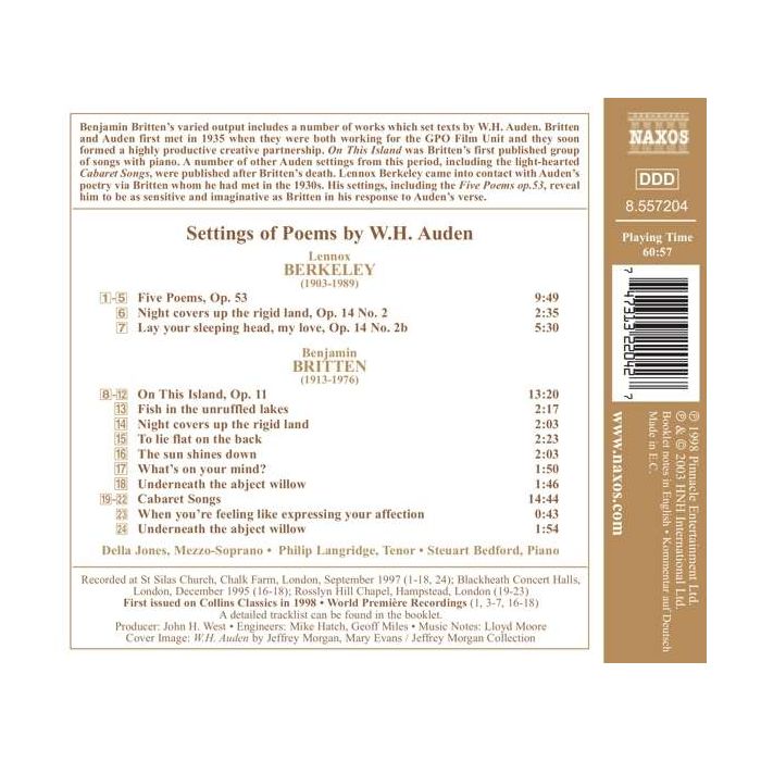 BRITTEN / BERKELEY: Auden Songs - slide-1