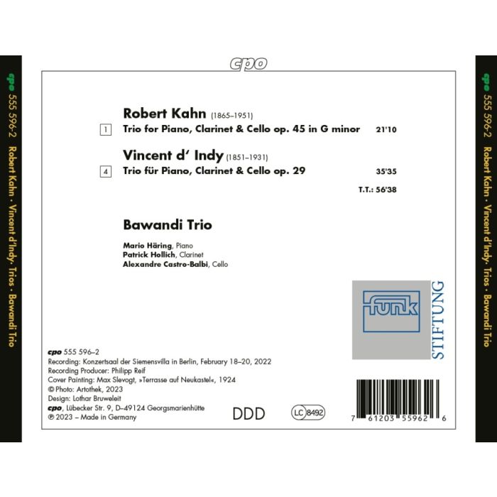 Kahn & D'Indy: Trios for Piano, Clarinet & Cello - slide-1