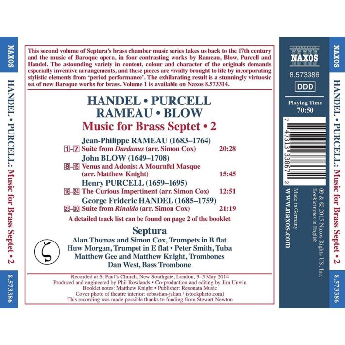 Music for Brass Septet Vol. 2 – Rameau, Blow, Purcell, Handel, - slide-1