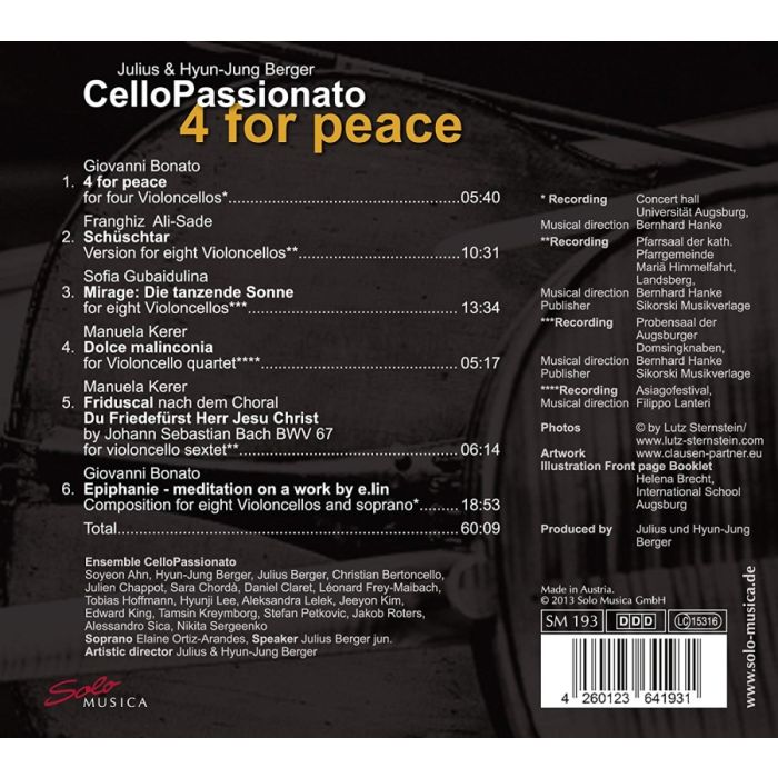 CelloPassionato - 4 for Peace: Sofia Gubaidulina, Franghiz Ali-Sade, Manuela Kerer, Giovanni Bonato - slide-1
