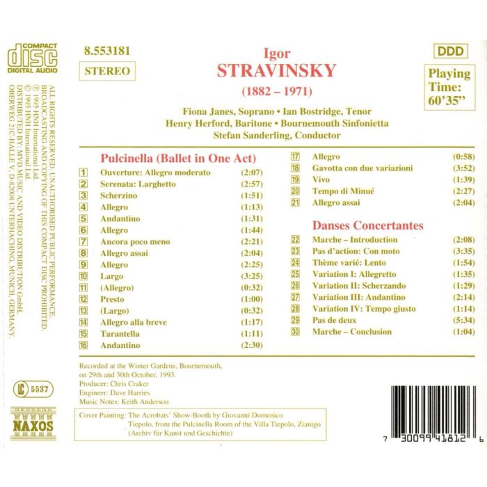 STRAVINSKY: Pulcinella-Dances - slide-1