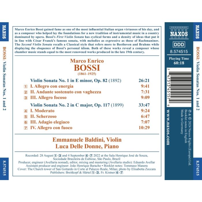 Bossi: Violin Sonatas Nos. 1 and 2 - slide-1