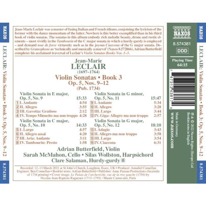 Leclair: Violin Sonatas Book 3 - Op. 5, Nos. 9–12 - slide-1