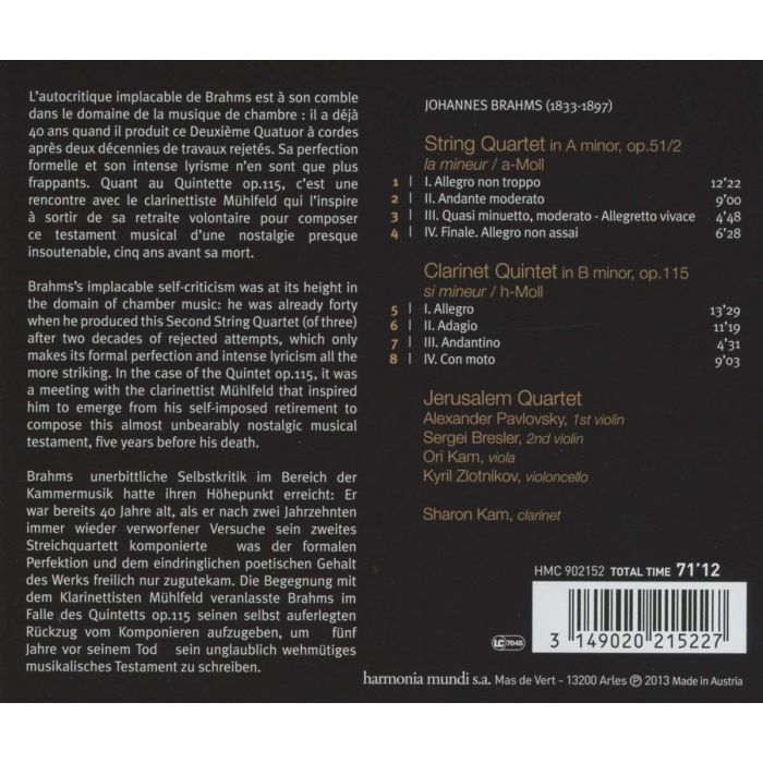 Brahms: Clarinet Quintet, String Quartet no. 2 - slide-1