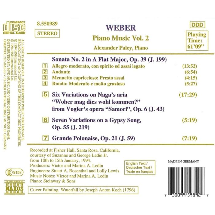 WEBER: Piano Music, Vol. 2 - slide-1