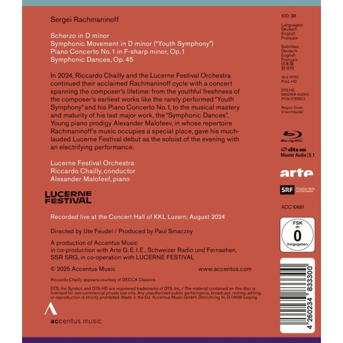 Rachmaninoff: Piano Concerto 1; Youth Symphony (Blu-ray) - slide-1