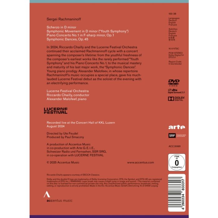 Rachmaninoff: Piano Concerto 1; Youth Symphony (DVD) - slide-1