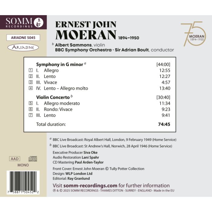 Moeran: Symphony in G Minor & Violin Concerto - slide-1