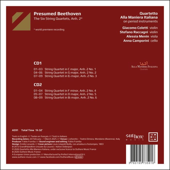 Presumed Beethoven. The Six String Quartets, Anh. 2 - slide-1