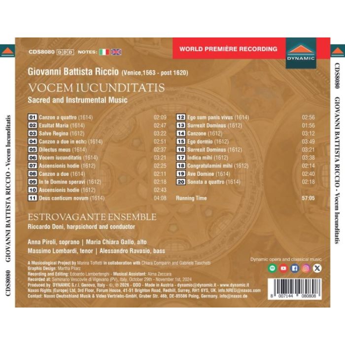 Riccio: Vocem Iucunditatis - Sacred and Instrumental Music - slide-1