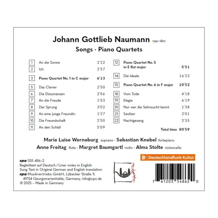 Naumann: Songs; Piano Quartets - slide-1