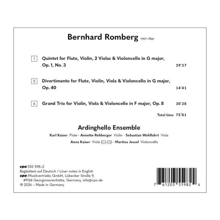 Romberg: Flute Quintet; Divertimento; Grand Trio - slide-1