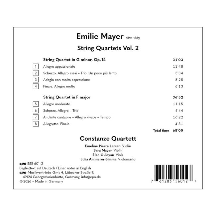 Mayer: String Quartets Vol. 2 - slide-1