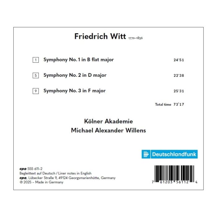 Witt: Symphonies 1–3 - slide-1