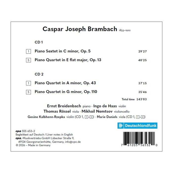 Brambach: Complete Piano Quartets; Piano Sextet - slide-1