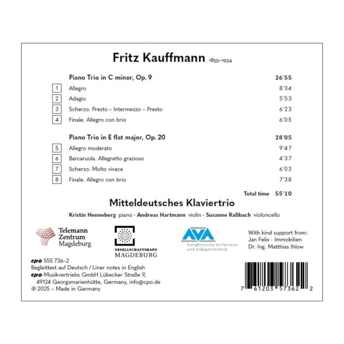 Kauffmann: Piano Trios opp. 9 & 20 - slide-1