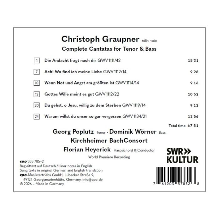 Graupner: Complete Cantatas for Tenor & Bass - slide-1