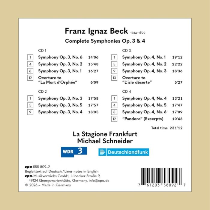Beck: Complete Symphonies Op. 3 & 4 - slide-1