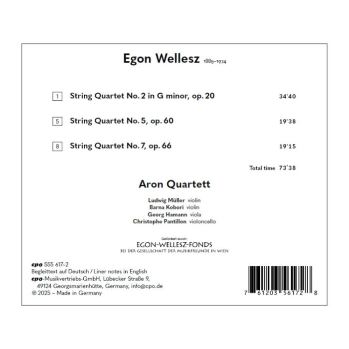 Wellesz: String Quartets 2, 5 & 7 - slide-1