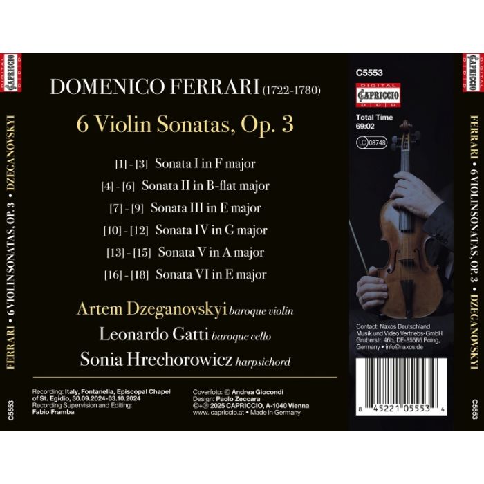 Ferrari: 6 Violin Sonatas op. 3 - slide-1