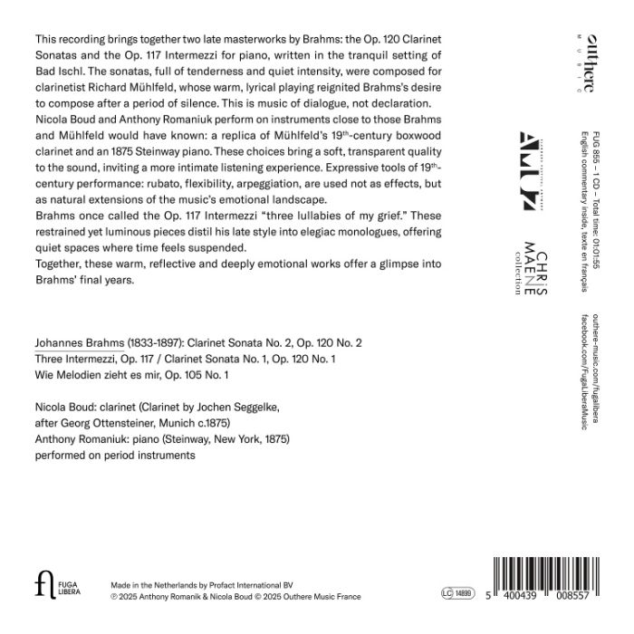 Brahms: Clarinet Sonatas Op. 120 & 3 Intermezzi Op. 117 - slide-1
