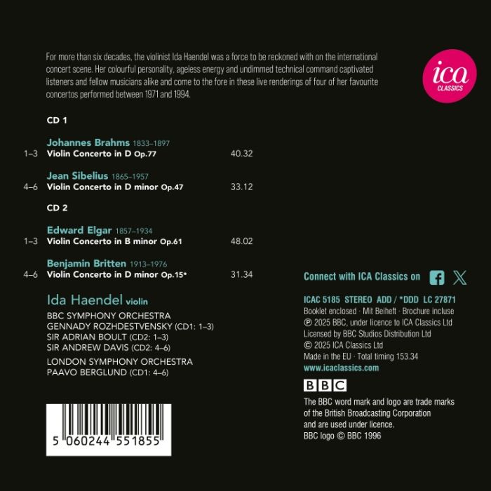 Britten, Brahms, Elgar & Sibelius: Violin Concertos - slide-1