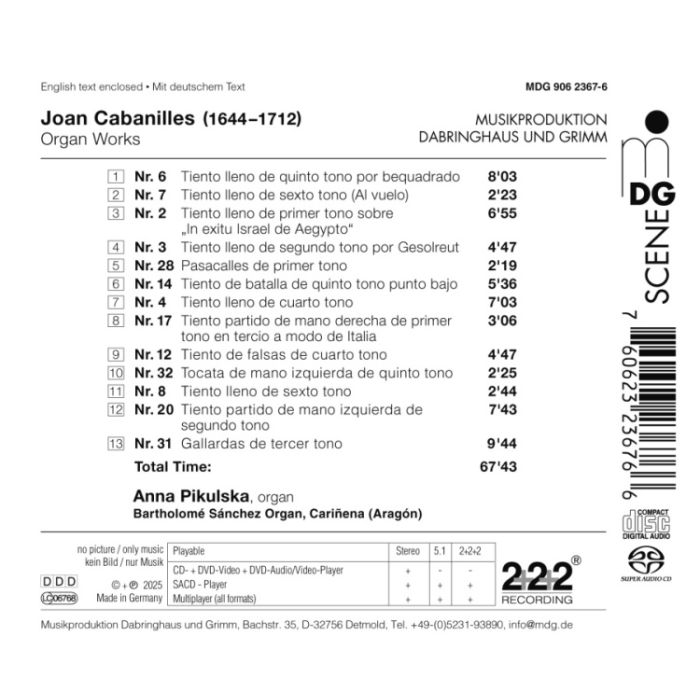 Cabanilles: Works for Organ - slide-1