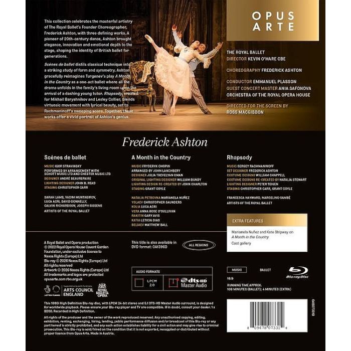 Ashton: Scènes de ballet; A Month in the Country; Rhapsody (BD) - slide-1