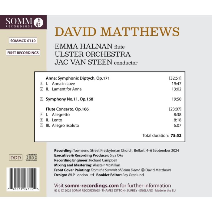 Matthews: Anna: Symphonic Diptych, Symphony No. 11, Flute Concerto - slide-1