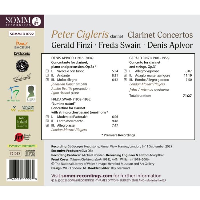 ApIvor, Swain & Finzi: Clarinet Concertos - slide-1