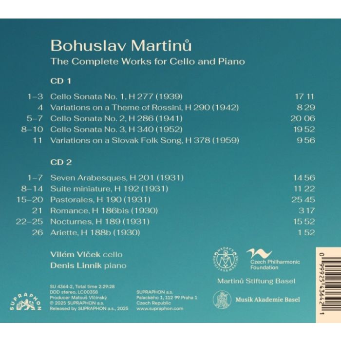 Martinů: The Complete Works for Cello and Piano   - slide-1