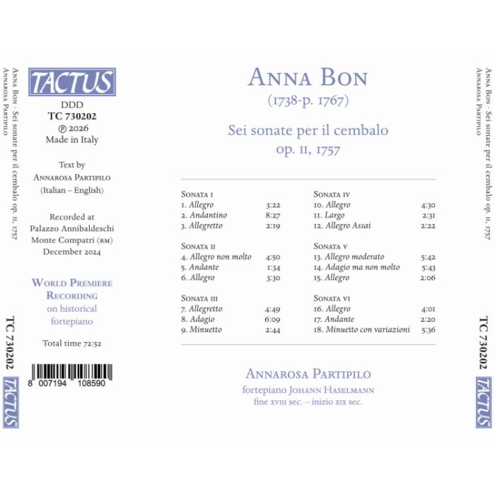 Bon: Six Harpsichord Sonatas op. 2 - slide-1