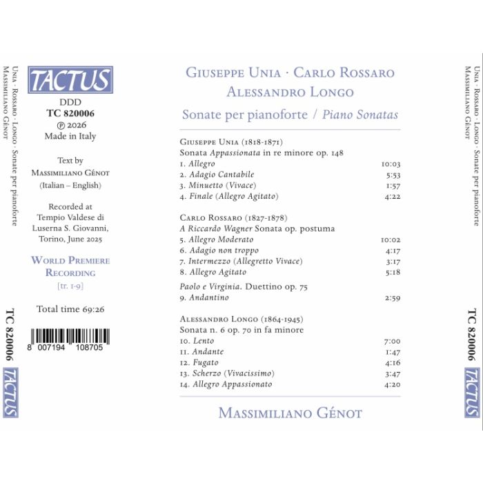 Unia; Rossaro; Longo: Piano Sonatas - slide-1