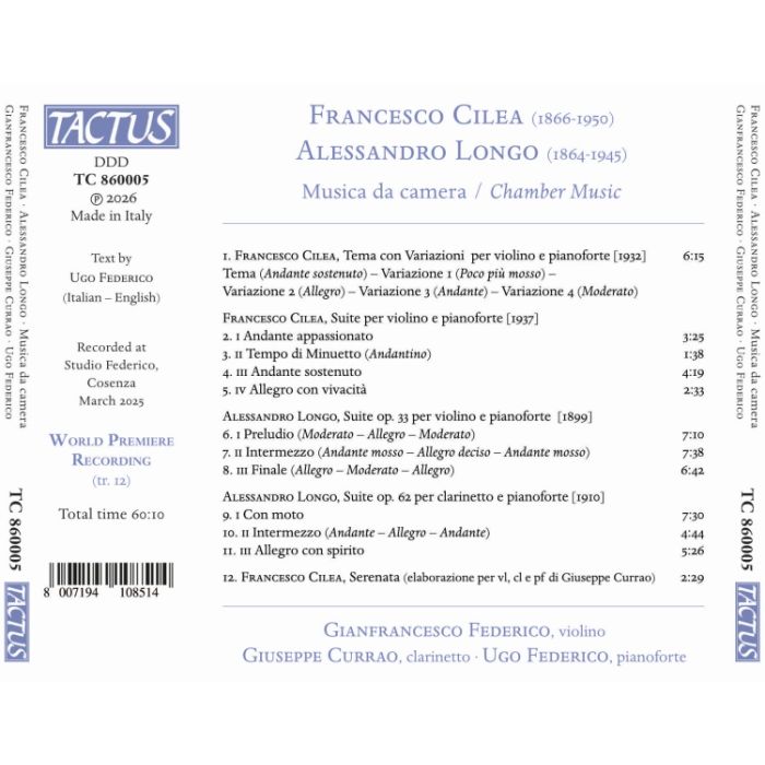 Cilea & Longo: Chamber Music - slide-1