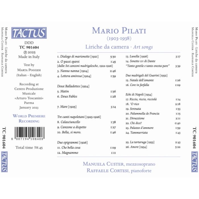 Pilati: Art Songs - slide-1