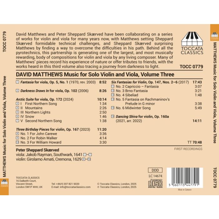 Matthews: Music for Solo Violin and Viola Vol. 3 - slide-1