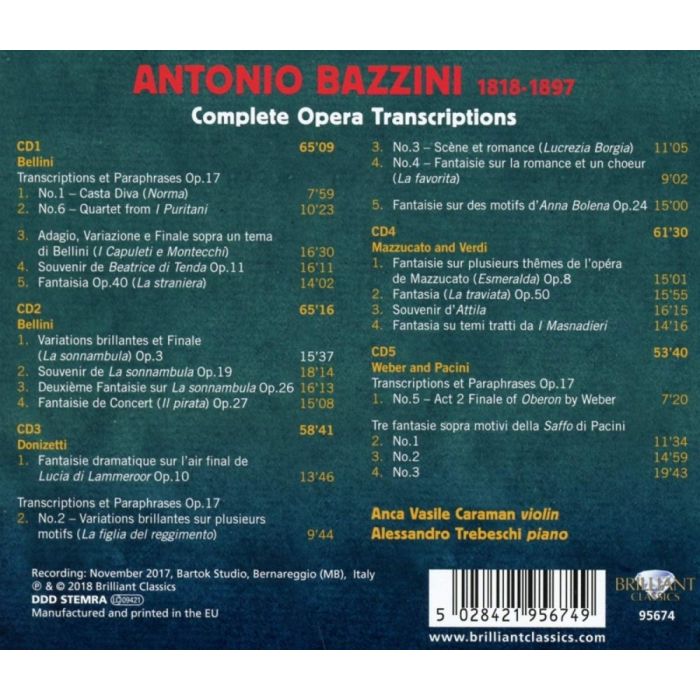 Bazzini: Complete Opera Transcriptions - slide-1