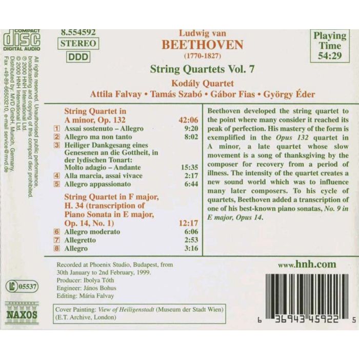 BEETHOVEN: String Quartets vol. 7 - slide-1