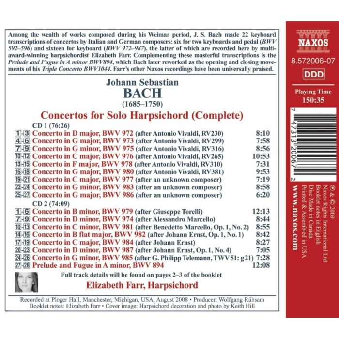BACH: Concertos for Solo Harpsichord (2 CD) - slide-1