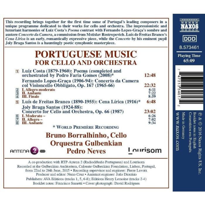 Portuguese Music for Cello and Orchestra - Braga Santos; Lopes-Graça; Freitas Branco; Costa - slide-1